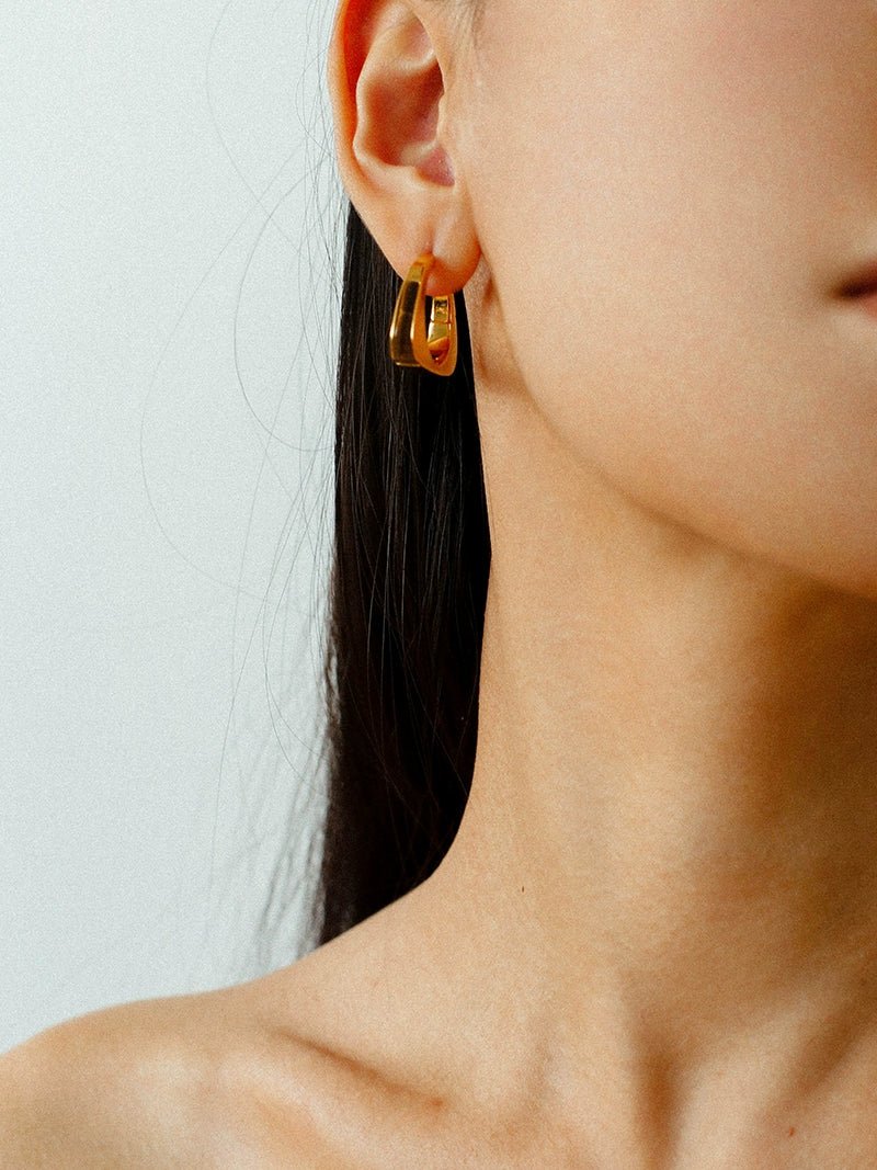 Vintage Leopard - Pattern Tiger’s Eye Hoop Earrings - floysun