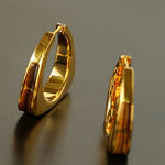 Vintage Leopard - Pattern Tiger’s Eye Hoop Earrings - floysun