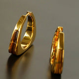 Vintage Leopard - Pattern Tiger’s Eye Hoop Earrings - floysun