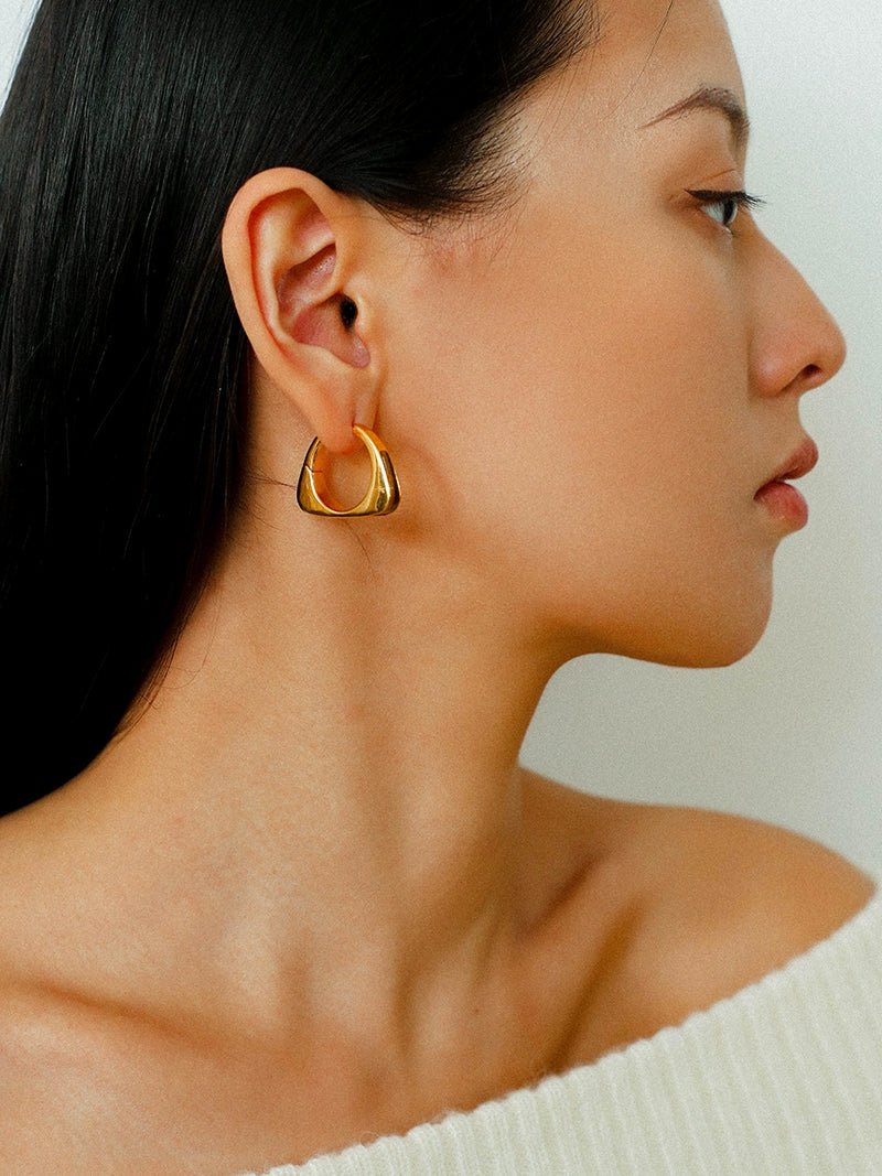 Vintage Leopard - Pattern Tiger’s Eye Hoop Earrings - floysun