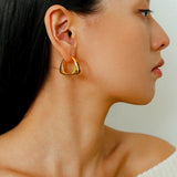 Vintage Leopard - Pattern Tiger’s Eye Hoop Earrings - floysun