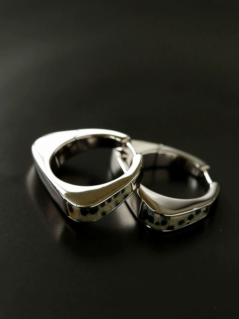 Vintage Leopard - Pattern Tiger’s Eye Hoop Earrings - floysun