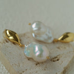 Vintage Light Luxury Baroque Pearl Drop Dangle Earrings - floysun
