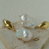 Vintage Light Luxury Baroque Pearl Drop Dangle Earrings - floysun
