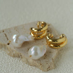 Vintage Light Luxury Baroque Pearl Drop Dangle Earrings - floysun