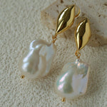 Vintage Light Luxury Baroque Pearl Drop Dangle Earrings - floysun