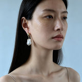 Vintage Light Luxury Baroque Pearl Drop Dangle Earrings - floysun