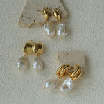 Vintage Light Luxury Baroque Pearl Drop Dangle Earrings - floysun