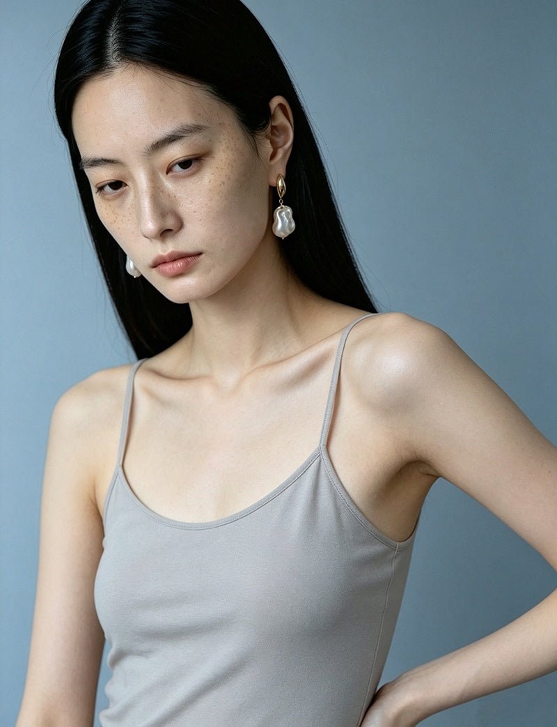 Vintage Light Luxury Baroque Pearl Drop Dangle Earrings - floysun