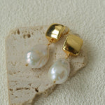 Vintage Light Luxury Baroque Pearl Drop Dangle Earrings - floysun