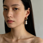 Vintage Light Luxury Baroque Pearl Drop Dangle Earrings - floysun