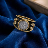 Vintage Medusa Black Enamel Ring - floysun