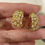 Vintage "Midnight String" Pavé Ear Stud Clips - floysun