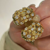 Vintage "Midnight String" Pavé Ear Stud Clips - floysun