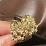 Vintage "Midnight String" Pavé Ear Stud Clips - floysun
