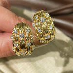 Vintage "Midnight String" Pavé Ear Stud Clips - floysun