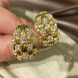 Vintage "Midnight String" Pavé Ear Stud Clips - floysun