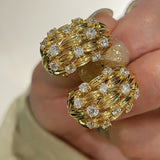 Vintage "Midnight String" Pavé Ear Stud Clips - floysun