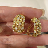 Vintage "Midnight String" Pavé Ear Stud Clips - floysun