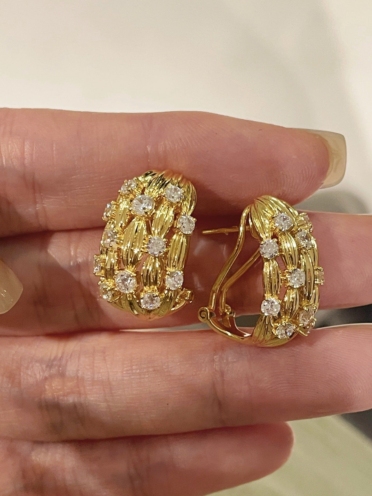 Vintage "Midnight String" Pavé Ear Stud Clips - floysun