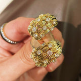 Vintage "Midnight String" Pavé Ear Stud Clips - floysun