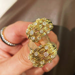Vintage "Midnight String" Pavé Ear Stud Clips - floysun