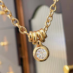 Vintage Minimalist Luxury Design Bubble Diamond Pendant Necklace - floysun