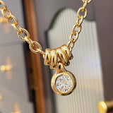 Vintage Minimalist Luxury Design Bubble Diamond Pendant Necklace - floysun