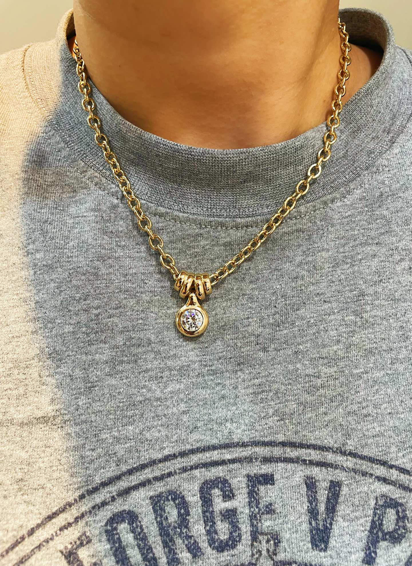 Vintage Minimalist Luxury Design Bubble Diamond Pendant Necklace - floysun