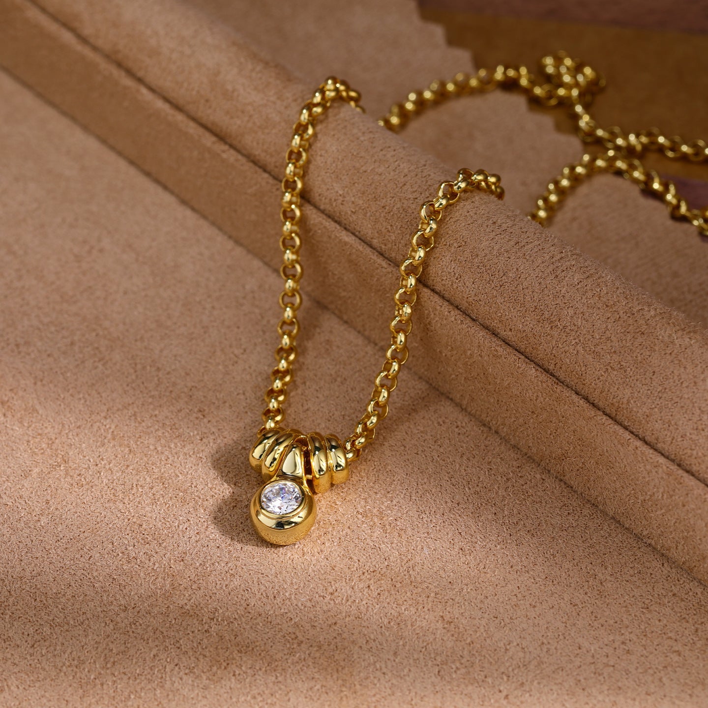 Vintage Minimalist Luxury Design Bubble Diamond Pendant Necklace - floysun