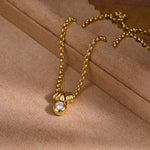 Vintage Minimalist Luxury Design Bubble Diamond Pendant Necklace - floysun