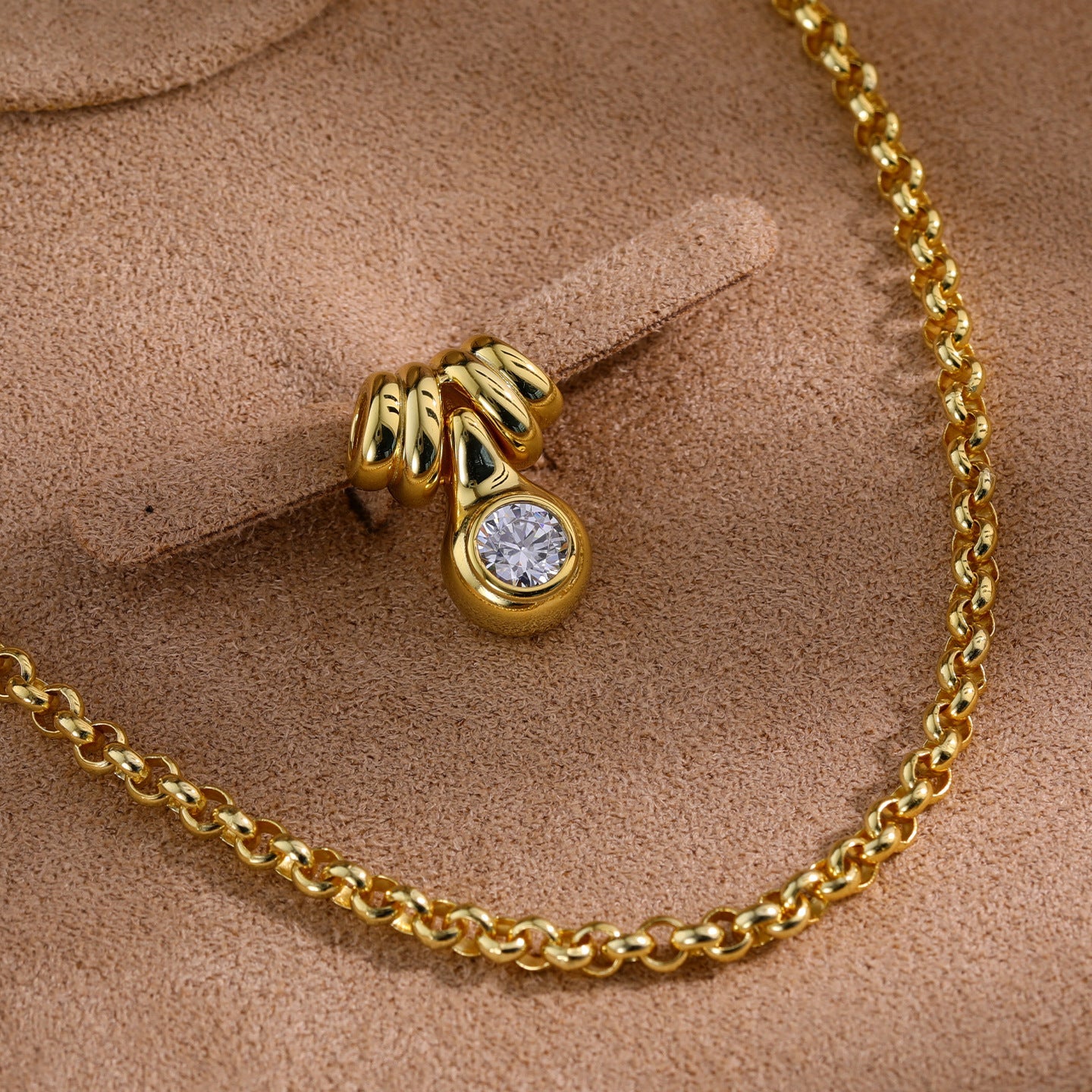 Vintage Minimalist Luxury Design Bubble Diamond Pendant Necklace - floysun