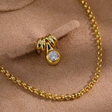 Vintage Minimalist Luxury Design Bubble Diamond Pendant Necklace - floysun
