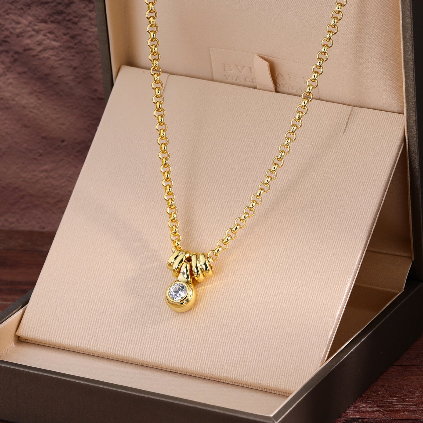 Vintage Minimalist Luxury Design Bubble Diamond Pendant Necklace - floysun