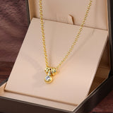 Vintage Minimalist Luxury Design Bubble Diamond Pendant Necklace - floysun