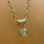 Vintage Minimalist Luxury Design Bubble Diamond Pendant Necklace - floysun