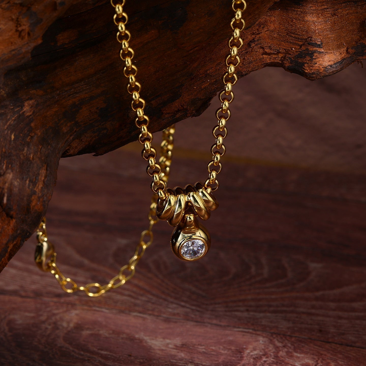 Vintage Minimalist Luxury Design Bubble Diamond Pendant Necklace - floysun