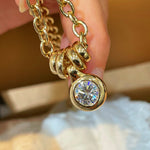 Vintage Minimalist Luxury Design Bubble Diamond Pendant Necklace - floysun