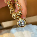 Vintage Minimalist Luxury Design Bubble Diamond Pendant Necklace - floysun