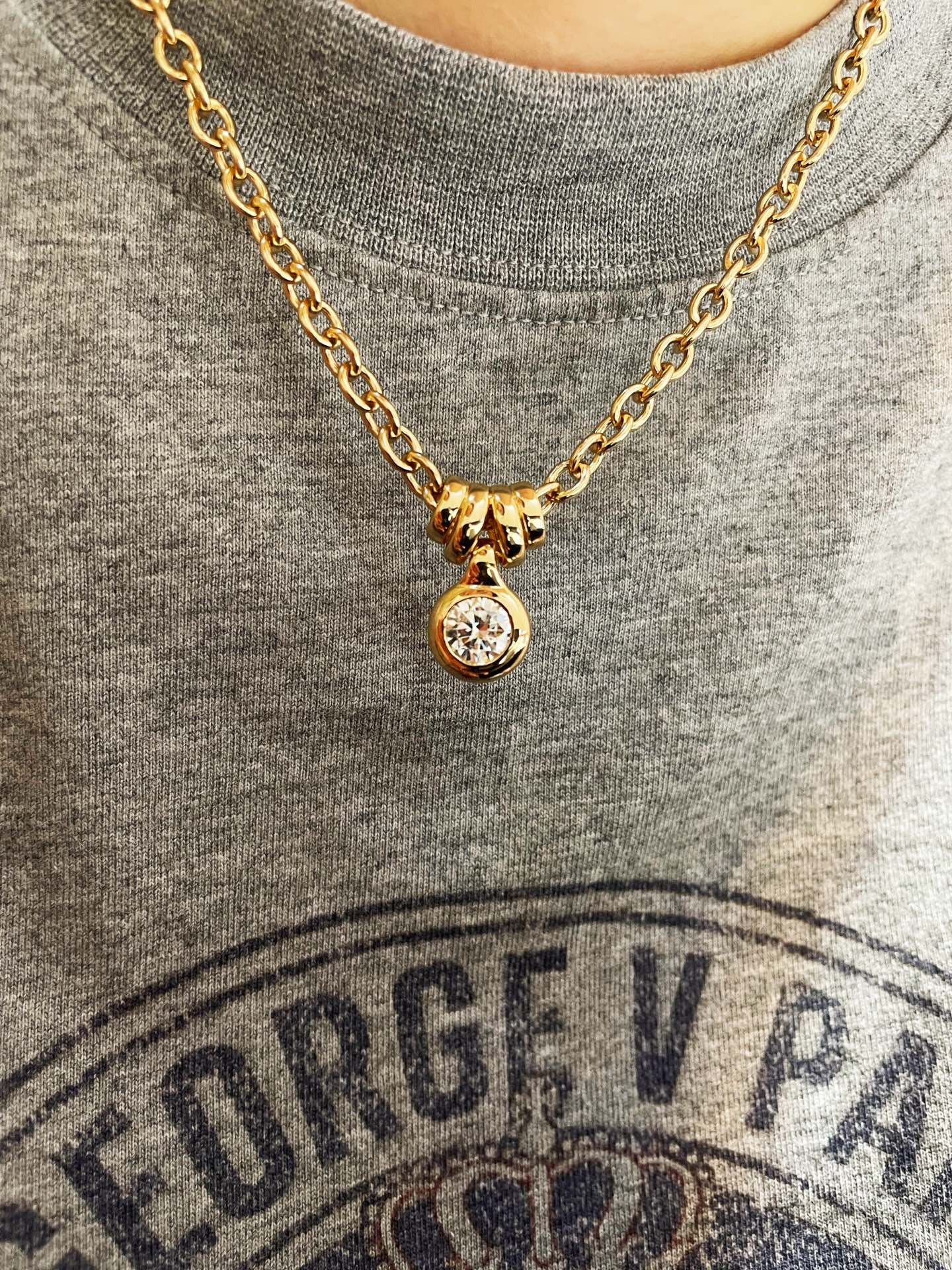 Vintage Minimalist Luxury Design Bubble Diamond Pendant Necklace - floysun