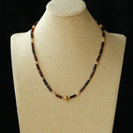 Vintage Mocha Agate & Tiger's Eye Chain Necklace - floysun