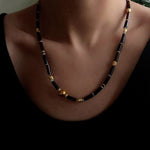 Vintage Mocha Agate & Tiger's Eye Chain Necklace - floysun