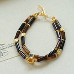 Vintage Mocha Double-Strand Natural Stone Bracelet - floysun