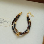 Vintage Mocha Double-Strand Natural Stone Bracelet - floysun