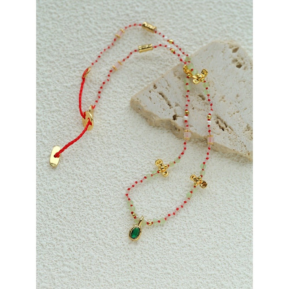 Vintage Multi‑Style Colorful Natural Stone Beaded Necklace - floysun
