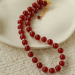 Vintage Natural Agate & Pearl Necklace - floysun