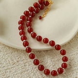 Vintage Natural Agate & Pearl Necklace - floysun