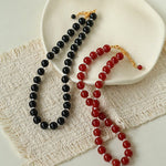 Vintage Natural Agate & Pearl Necklace - floysun