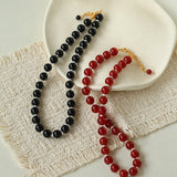 Vintage Natural Agate & Pearl Necklace - floysun