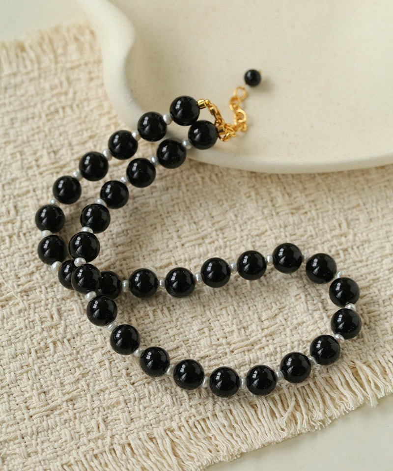 Vintage Natural Agate & Pearl Necklace - floysun